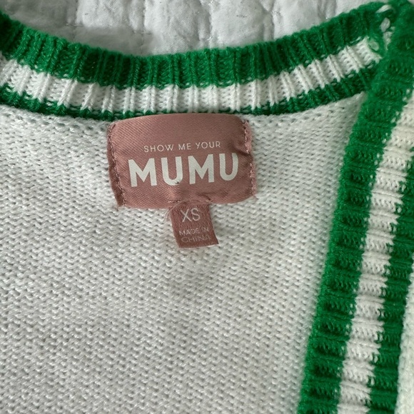 A323 Show Me Your Mumu Lambert Cardigan sz XS white Green - Picture 4 of 7
